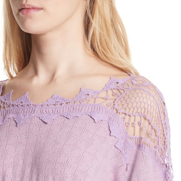 Free People Lace Trim Peasant Sweater - Picture 5 of 8